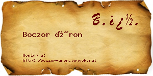 Boczor Áron névjegykártya